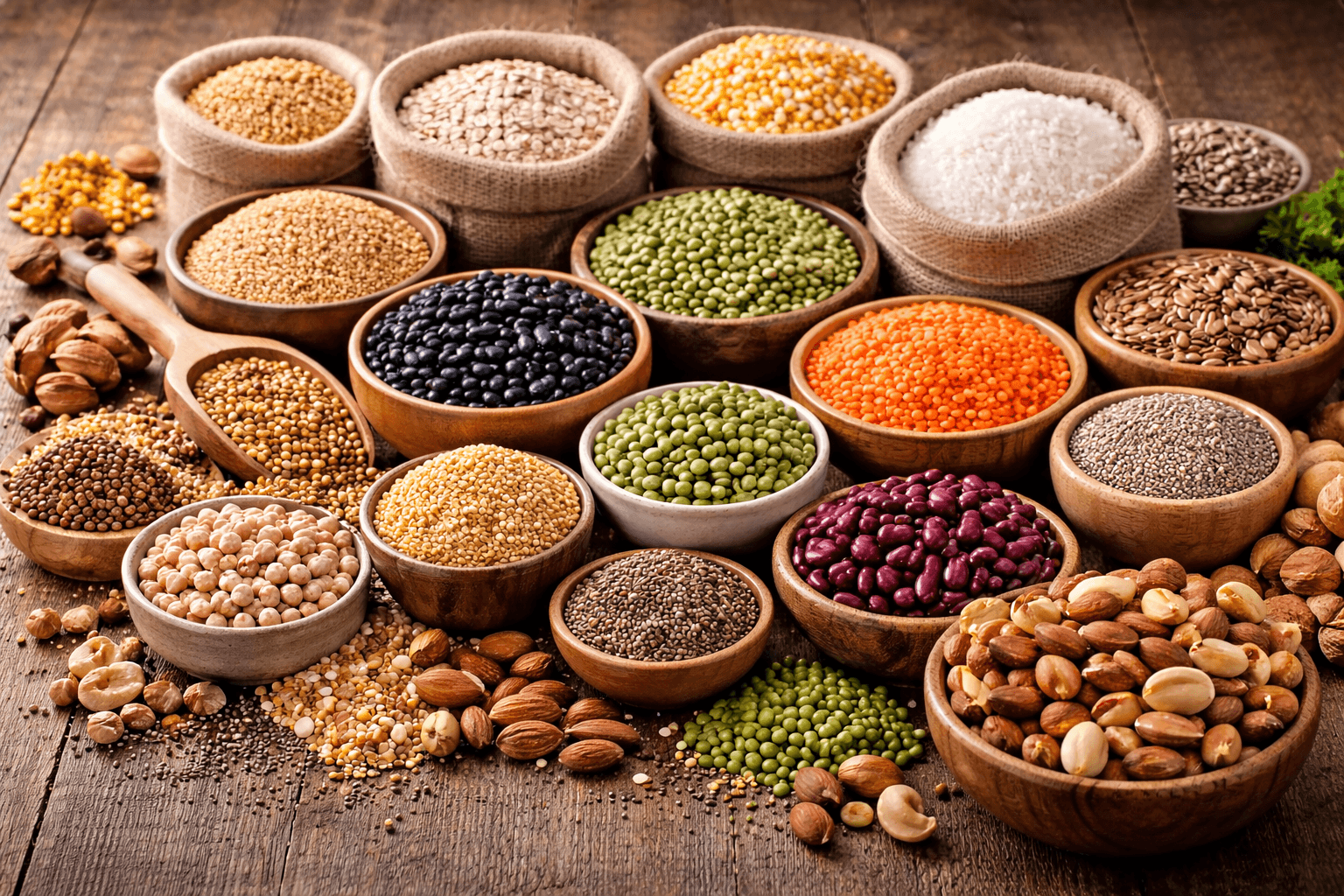Grain pulses nuts